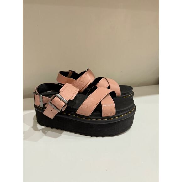Dr. Martens Voss II Athena Leather Strap Platform Sandals Peach Beige Women's 9 - Picture 5 of 7